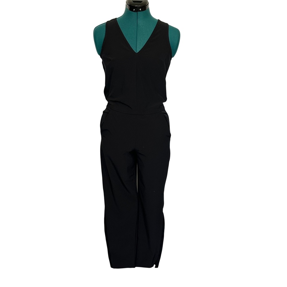 Athleta Brooklyn Jumpsuit V-Neck Sleeveless Black 2P Petite 981021